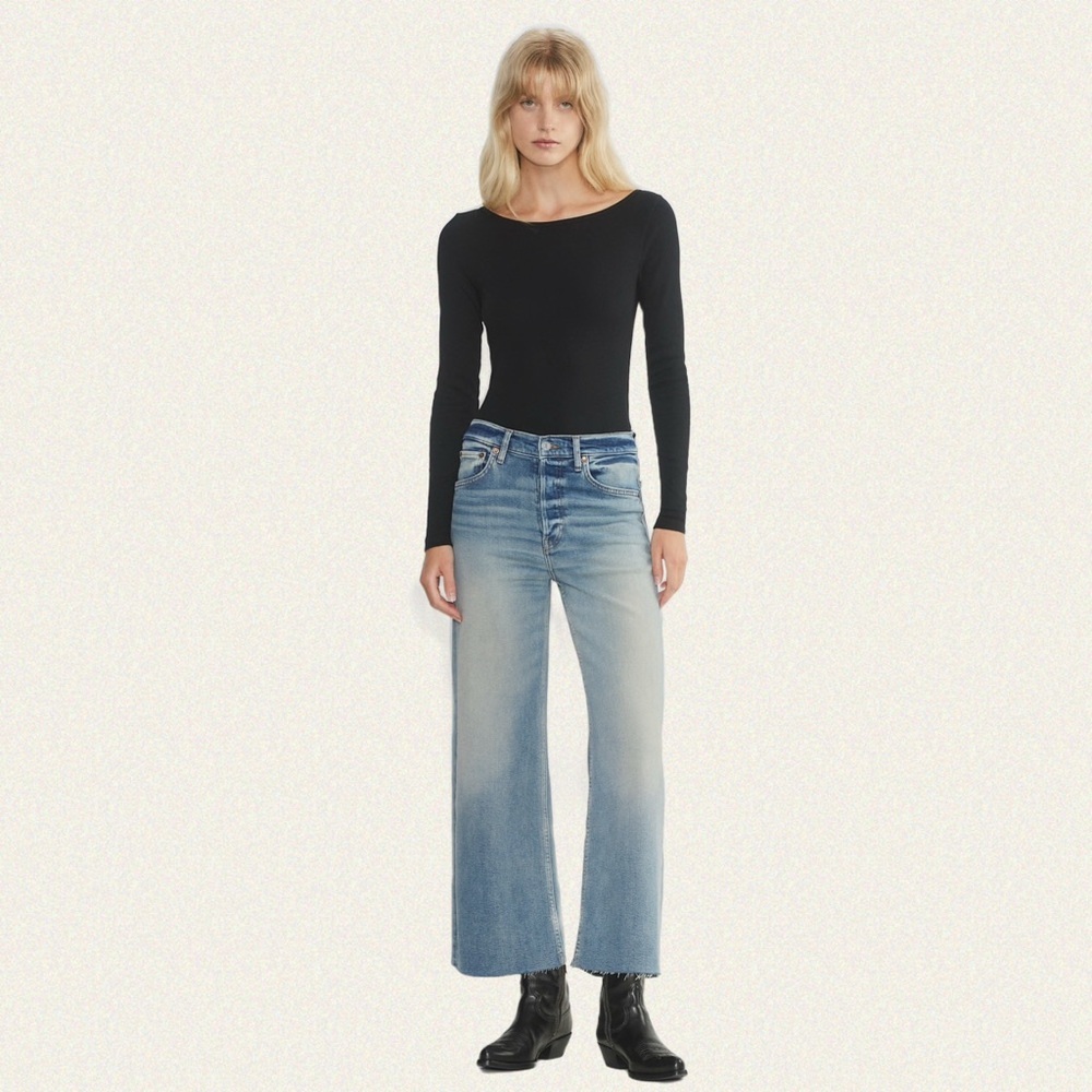 RE/DONE High-Rise Wide Leg Crop